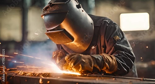 Sparks and Skill, A Close-Up Look at a Welder's Expertise in Brazing Iron photo