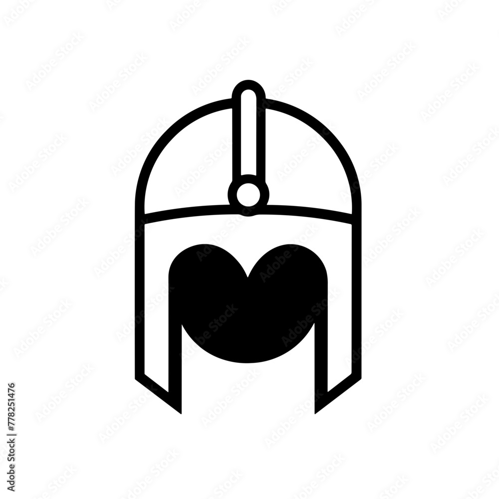 Simple viking helmet icon. Single soldier warrior helmet icon. Simple viking helmet icon. Single soldier warrior helmet icon.