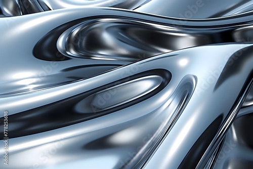 Abstract Silver Background With Wavy Lines © D