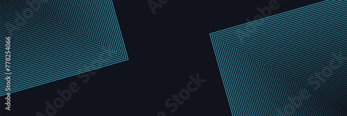 Dark blue abstract background with glowing geometric lines. Modern shiny blue rounded square lines pattern. Elegant graphic design. vector ilustration