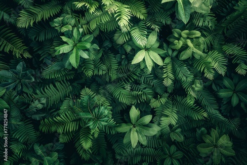 A close-up view of a bunch of green leaves, showcasing the vibrant colors and intricate details of the foliage