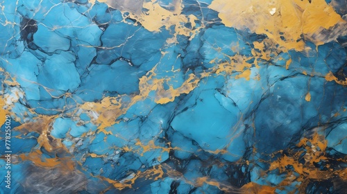 Gold, and blue marble background