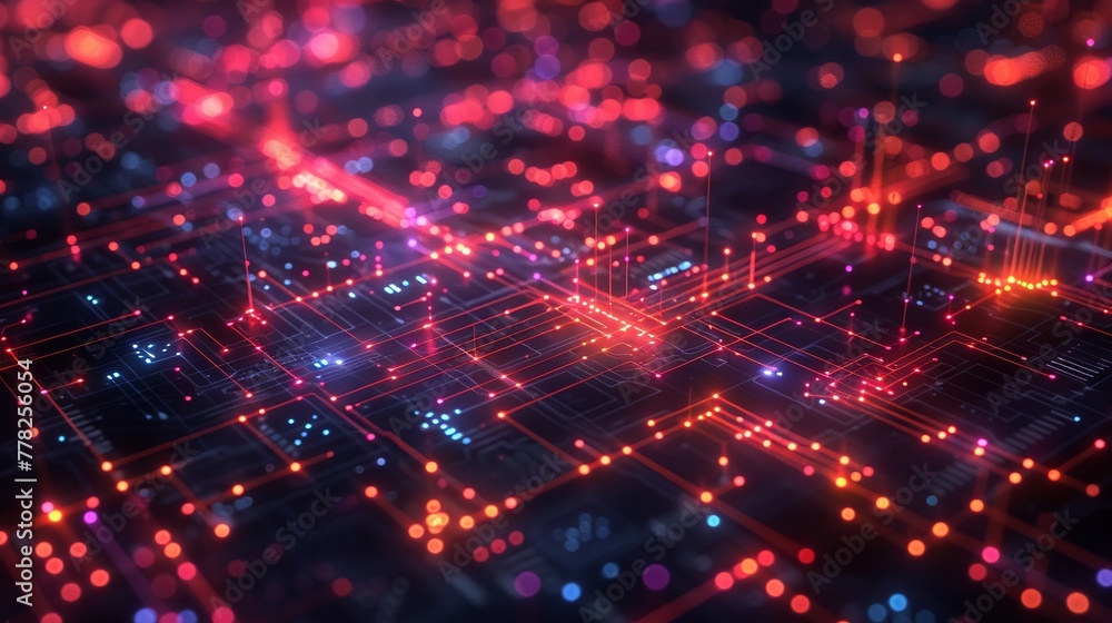 Naklejka premium Quantum Cryptography securing Data Encryption in a Cybersecurity hub