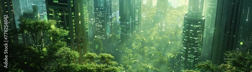 Nanotechnology enabling Artificial Photosynthesis depicted in a futuristic photo