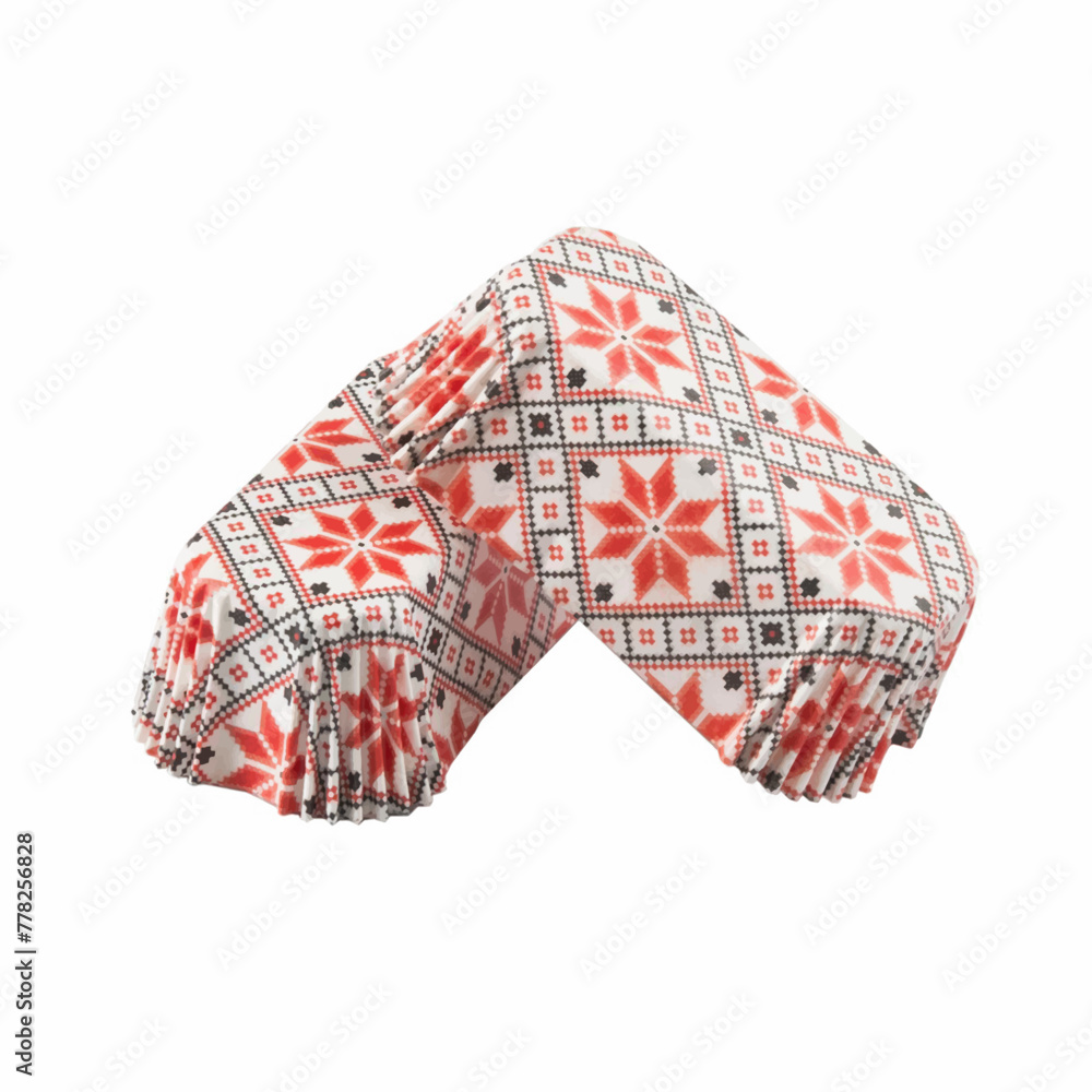 White paper baking forms for cakes with abstract flowers background pattern White paper baking forms for cakes with abstract flowers background pattern