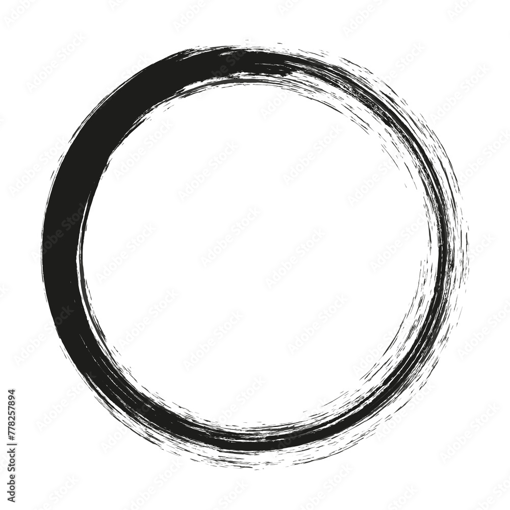 Grunge circle frame. Grunge circle drawn with brush strokes. A circle drawn in ink. Grunge circle frame. Grunge circle drawn with brush strokes. A circle drawn in ink.