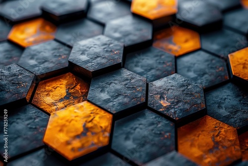 A dynamic composition of gray and orange hexagons evokes the interconnected nature of modern software engineering