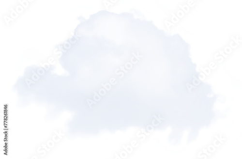 White fluffy clouds isolated,Abstract Soft Single fog or haze, illustrati of nature elements for landscape design