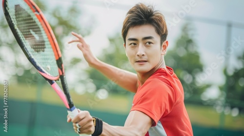 Tennis Player in Action