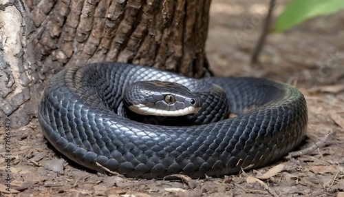 A-Cobra-Coiled-Around-The-Base-Of-A-Tree- 3