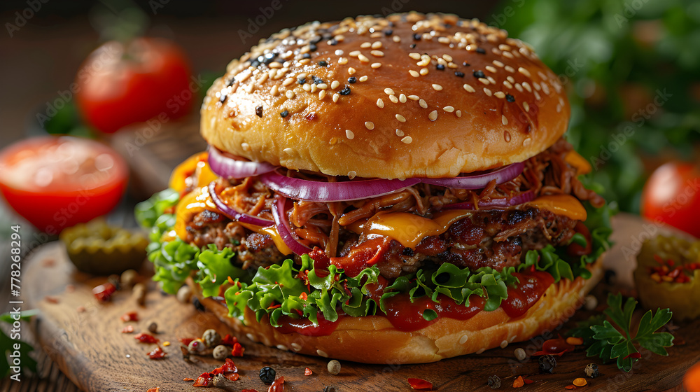 pulled sandwich with bacon