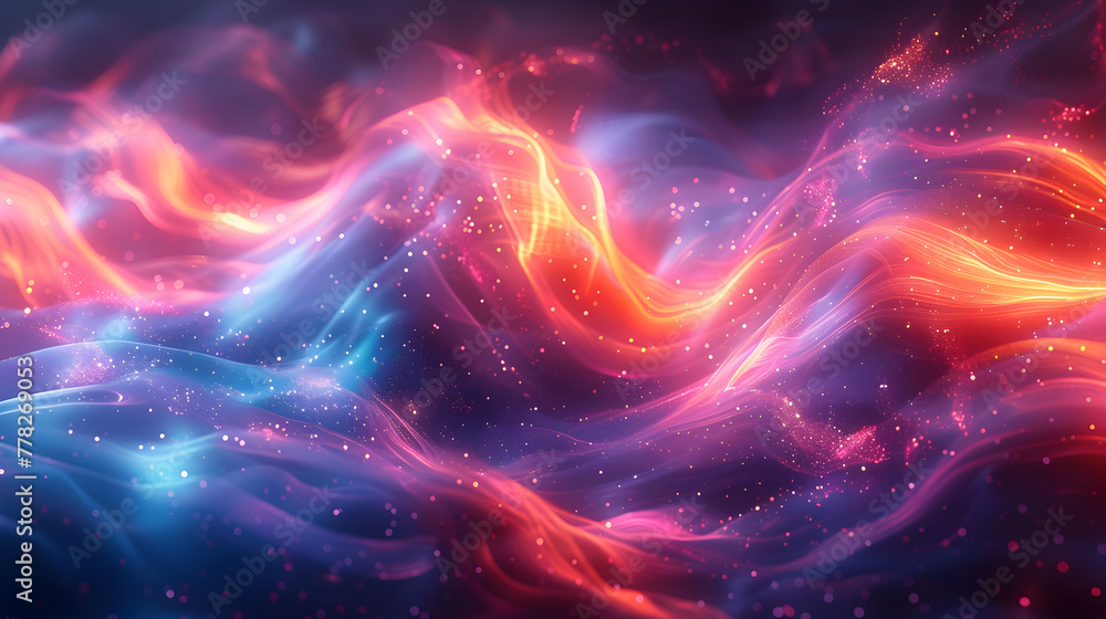 Obraz premium Abstract Futuristic Dark Background with Neon Lights