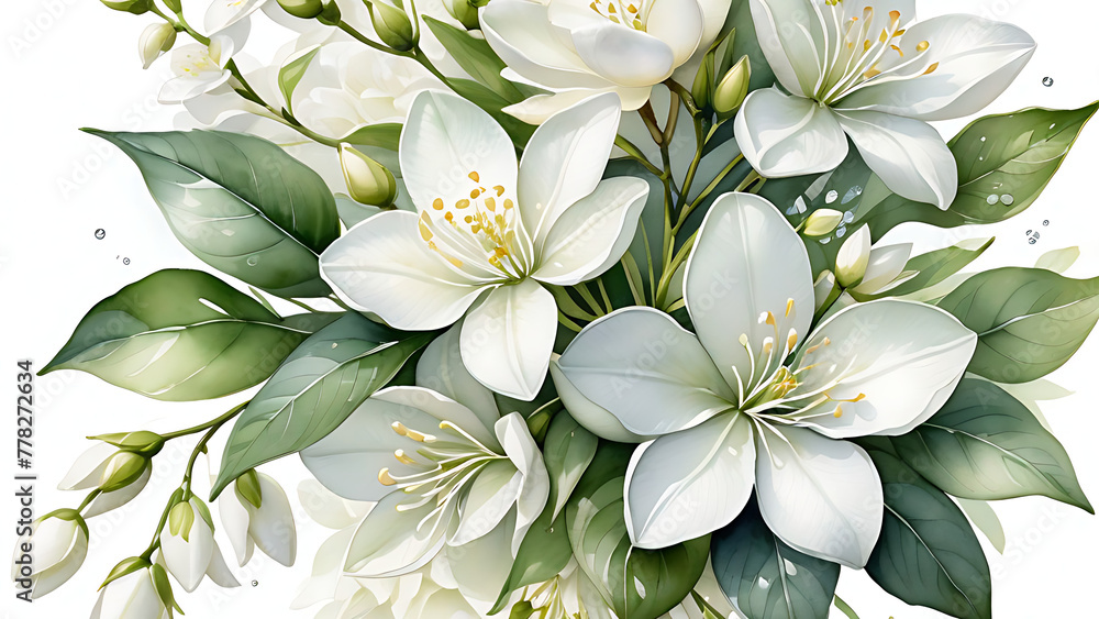 Eternal Spring Pristine White Jasmine Flowers Eternal Spring Pristine White Jasmine Flowers
