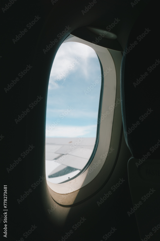 View from an airplane window View from an airplane window