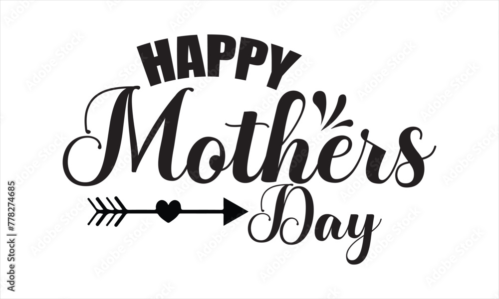 Happy Mother's Day elegant hand written lettering . Modern calligraphy isolated on white background. Vector typography composition for greeting card or poster design. Vector illustration. 