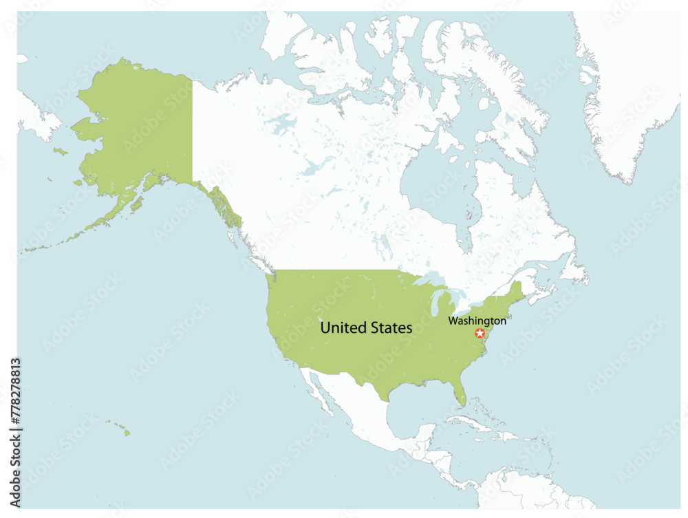 Obraz premium Outline of the map of United States with regions