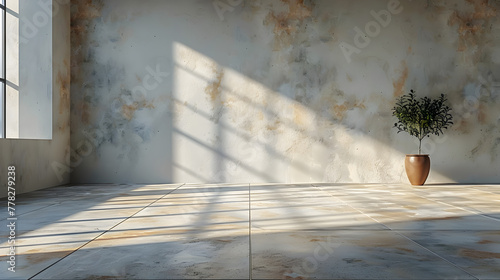Beautiful Light Empty Wall in a Room with Perspective for Design and Decoration Projects