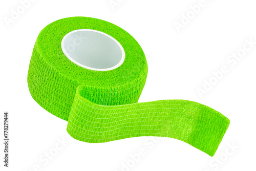 Grünes elastisches selbsthaftendes Hautpflaster und Hintergrund transparent PNG cut out   Extensible Adhesive Plaster
