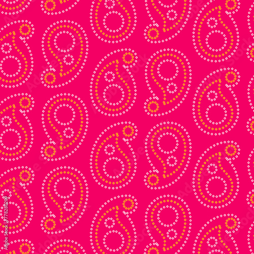Traditional Indian Pink bandhani Pattern Vector