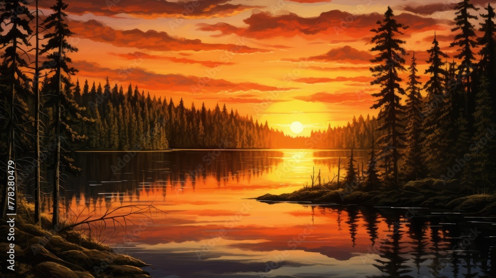 Fototapeta premium Emerald Lake Highlands
