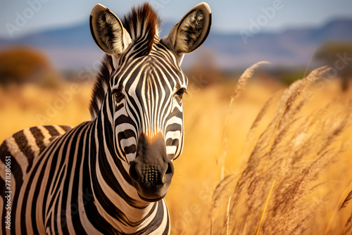 Close up photo of a zebra in nature  zebra in nature wildlife zebra