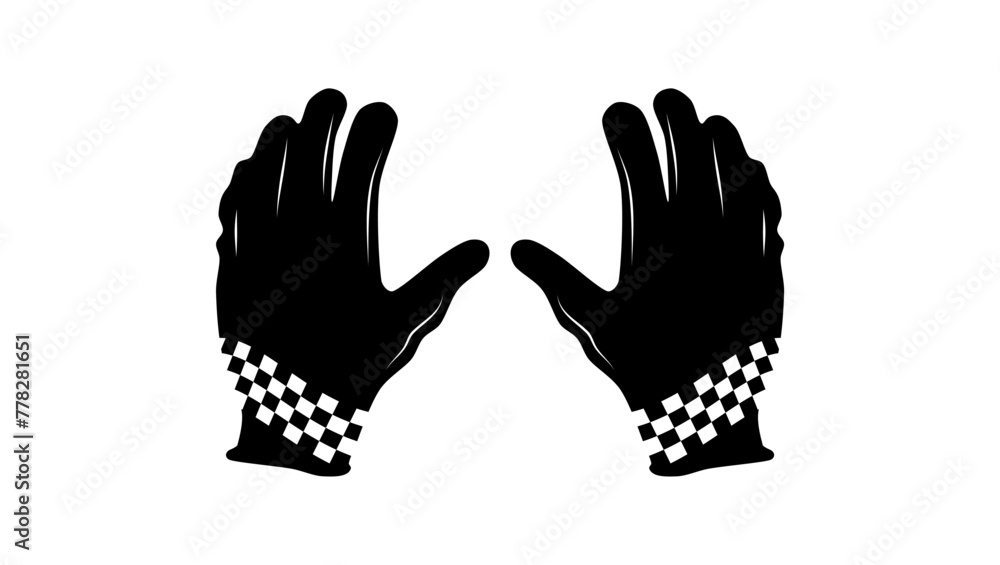 Obraz premium motorcycle gloves , black isolated silhouette