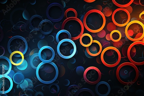 Wallpaper Mural Black background with a gradient of color and colorful circular elements Torontodigital.ca