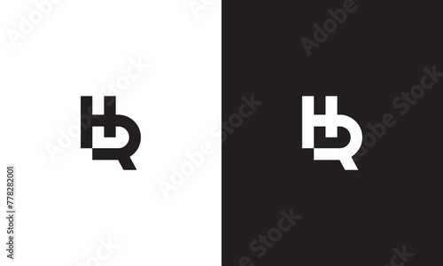 HR logo, monogram unique logo, black and white logo, premium elegant logo, letter HR Vector minimalist