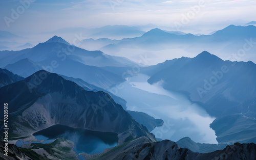 Changbai Mountain scenery in Jilin, China,created with Generative AI tecnology.