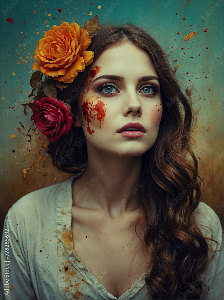 Autumn's Ephemeral Embrace - A Fading Beauty's Melancholic Reverie Autumn's Ephemeral Embrace - A Fading Beauty's Melancholic Reverie