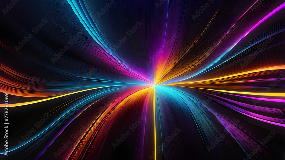 Neon Waves: Dynamic Black Background for Stunning Screens(Generative AI) Neon Waves: Dynamic Black Background for Stunning Screens(Generative AI)
