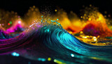 量子力学的エネルギーの波をイメージした抽象的なイラスト