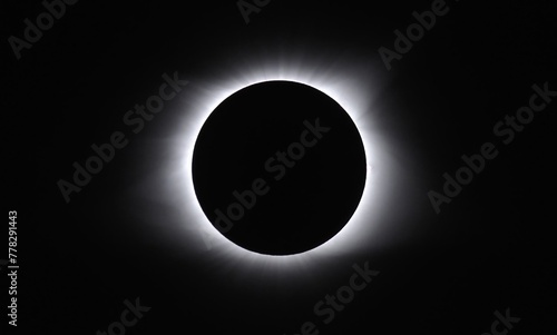Beautiful close up high resolution image of a full solar eclipse- totality- USA