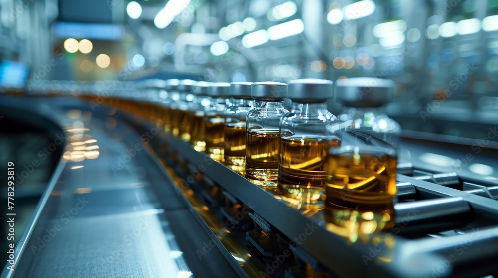 Bottles on production line Bottles on production line