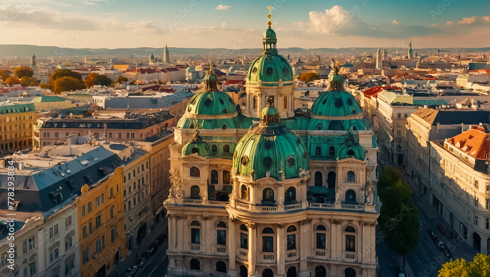 Fototapeta premium Beautiful view of Vienna Austria, summer