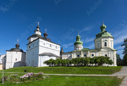 The Kirillo-Belozersky Monastery. The Church of the Archangel Gabriel (1531-34), the Church of the Introduction, the Cathedral of the Assumption of the Blessed Virgin Mary.