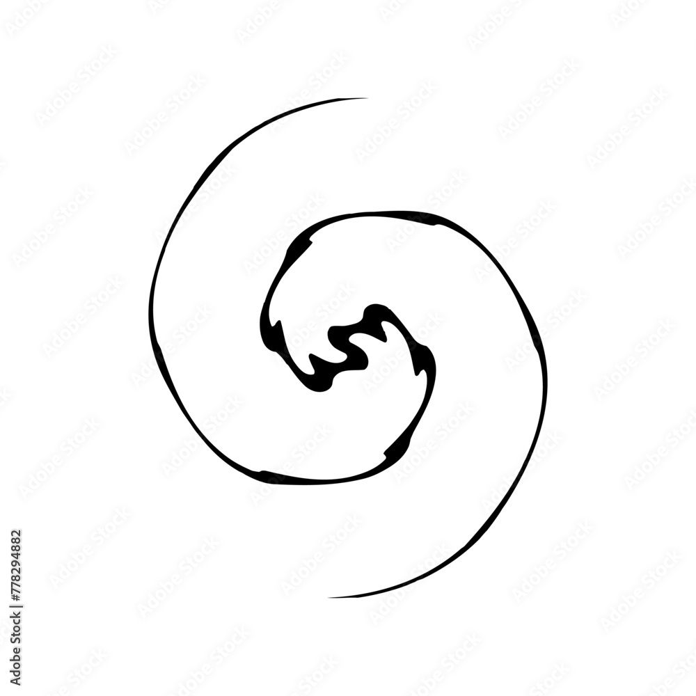 Fototapeta premium Abstraction, tribal black and white tattoo sketch. Freehand. Black and white vector drawing.