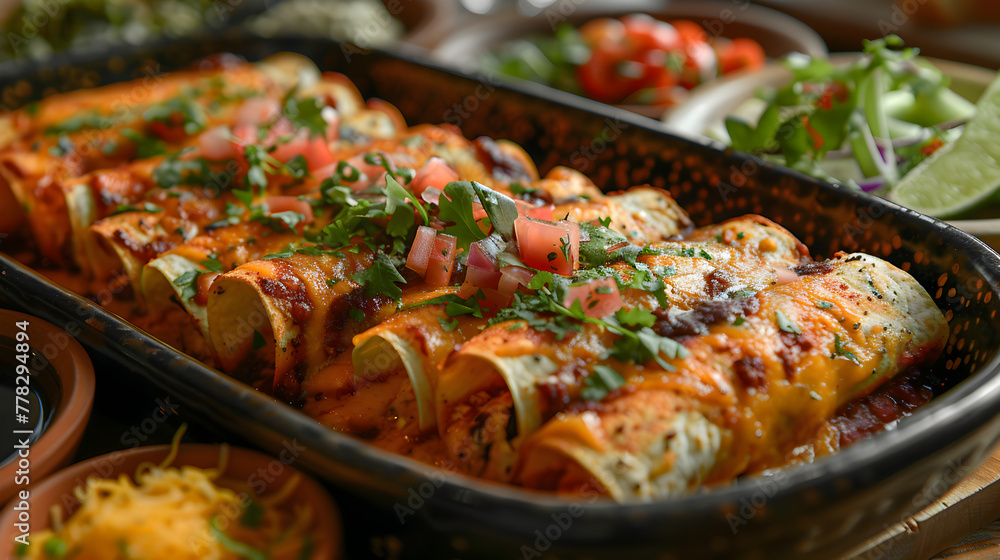 Beef Enchiladas Decorated Table HD Wallpaper Cinematic