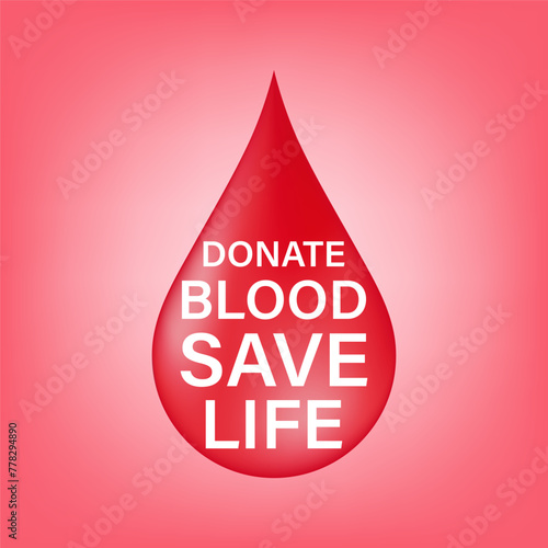 Blood Drop. Blood Donation Concept. World Blood Donor Day. Vector Illustration. 