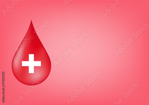 Blood Drop. Blood Donation Concept. World Blood Donor Day. Vector Illustration. 