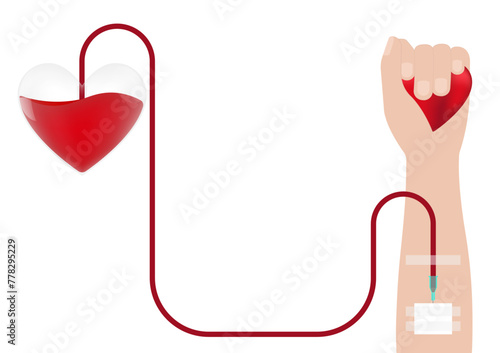 Blood Donation Concept. World Blood Donor Day. Vector Illustration. 