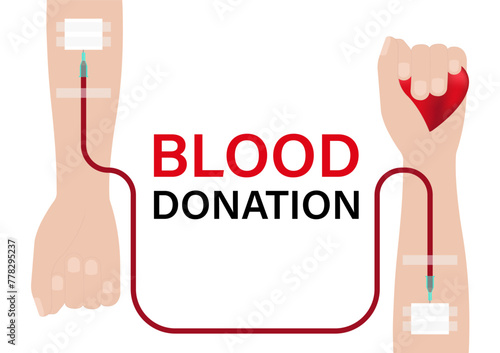 Blood Donation Concept. World Blood Donor Day. Vector Illustration. 