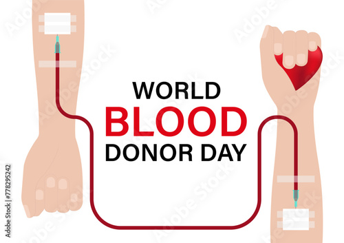 Blood Donation Concept. World Blood Donor Day. Vector Illustration. 