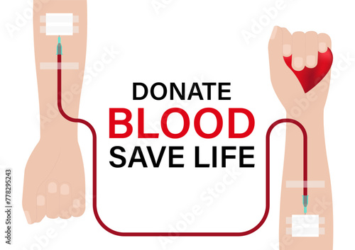 Blood Donation Concept. World Blood Donor Day. Vector Illustration. 