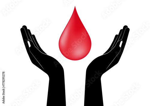 Blood Drop. Blood Donation Concept. World Blood Donor Day. Vector Illustration. 