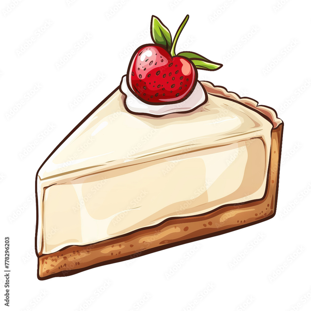 cheesecake with strawberries on trasparent background cheesecake with strawberries on trasparent background