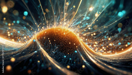 量子力学的エネルギーの波をイメージした抽象的なイラスト © takayuki_n82