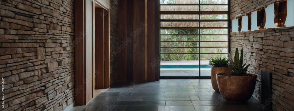 Coastal-inspired interior design in this modern entrance hall ...