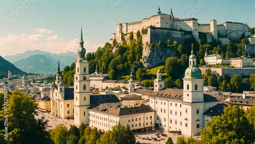 Beautiful view of Salzburg Austria photo