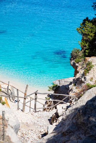 Cala Goloritze, an azure beach located in the town of Baunei, in the southern part of the Gulf of Orosei, in the Ogliastra region of Sardinia. photo